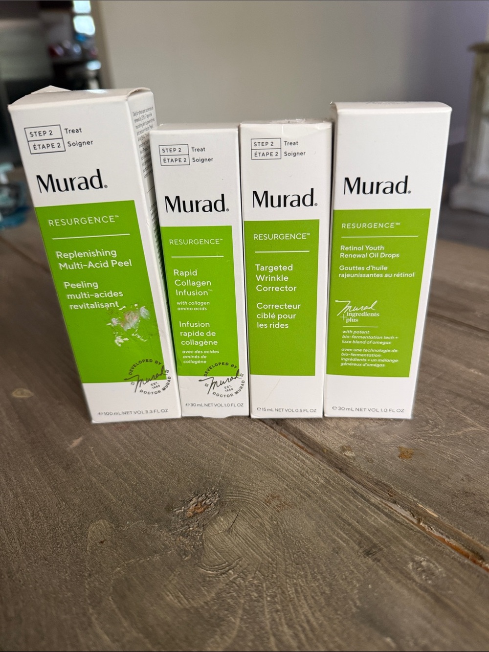 Murad Skincare Peel & Targeted Treatments - White and Green Boxes